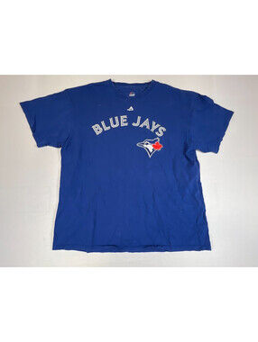 Majestic Toronto Blue Jays Encarnacion 10 Mens XL Blue Graphic T-Shirt